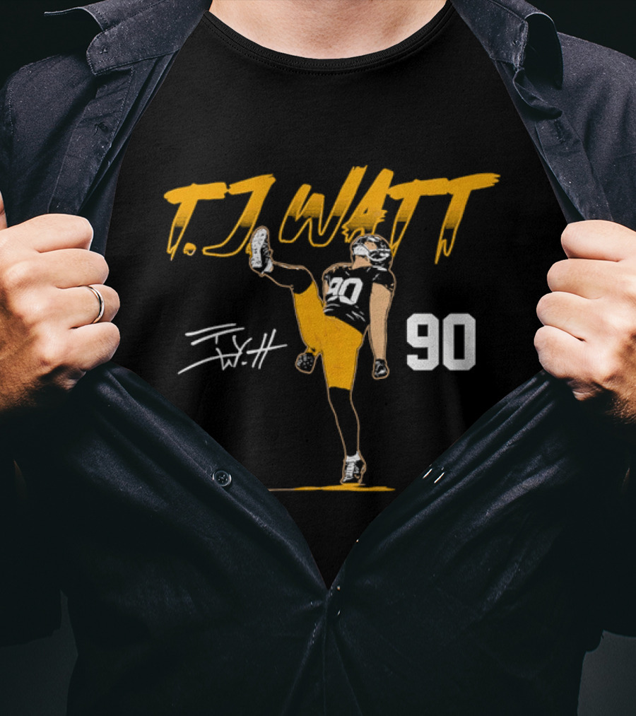 T.J. Watt 90 High Kick Celebration Football Player T-Shirt