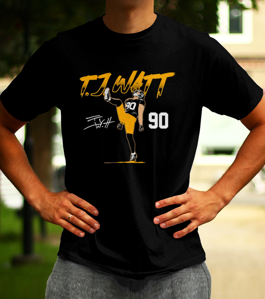 T.J. Watt 90 High Kick Celebration Football Player T-Shirt