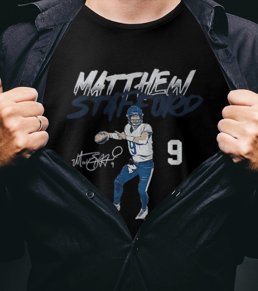 Matthew Stafford Number 9 Detroit Lions Football Player T-Shirt
