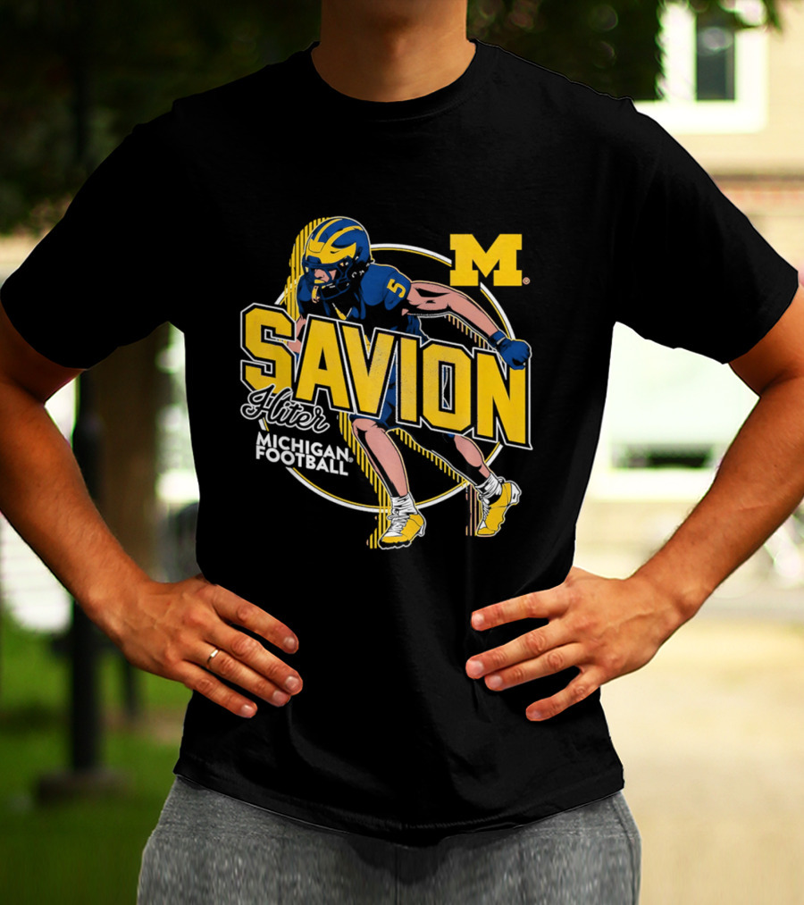 Michigan Wolverines Savion Hiter Number 5 Player Football M T-Shirt