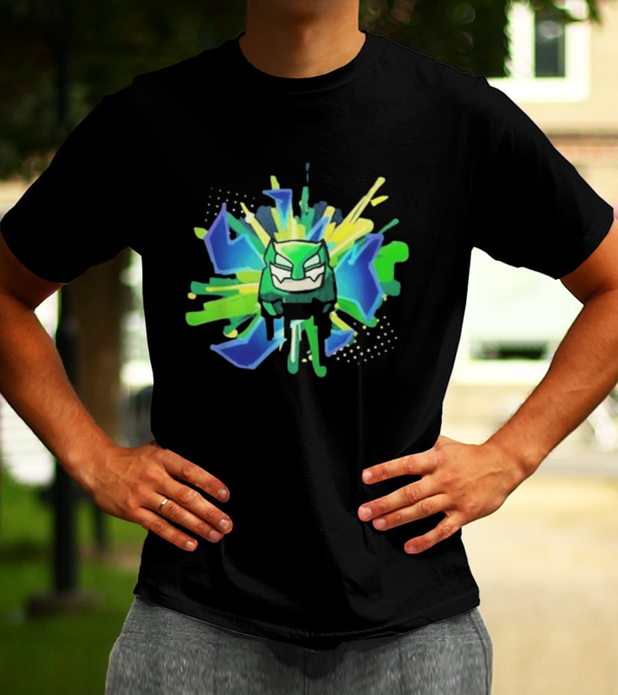 Vortrox Graffiti Green Blue Splash T-Shirt