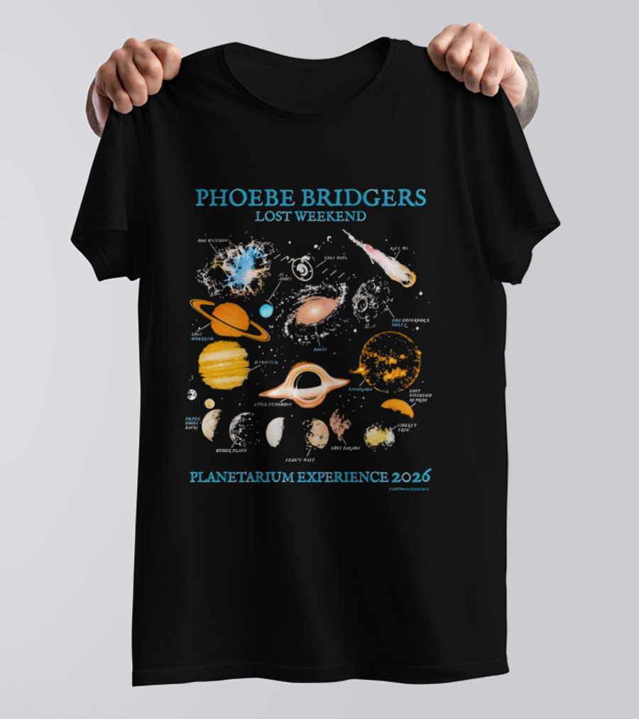 Phoebe Bridgers Lost Weekend Planetarium Experience 2026 Solar System Celestial Journey T-Shirt