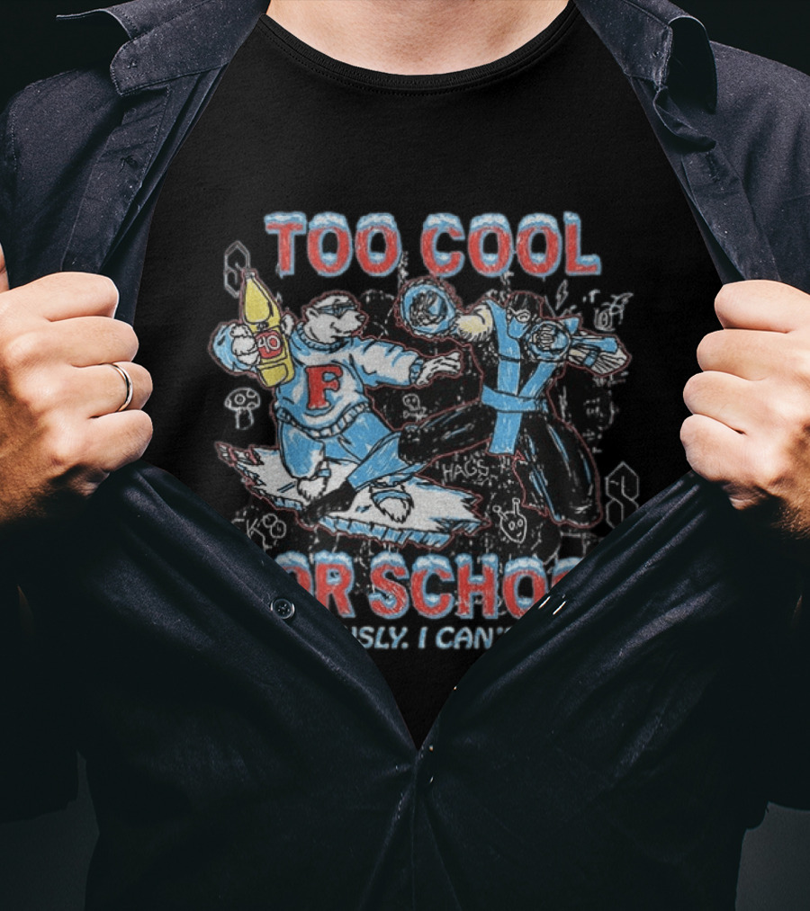 Too Cool For School Polar Bear Seriously I Can't Read T-Shirt