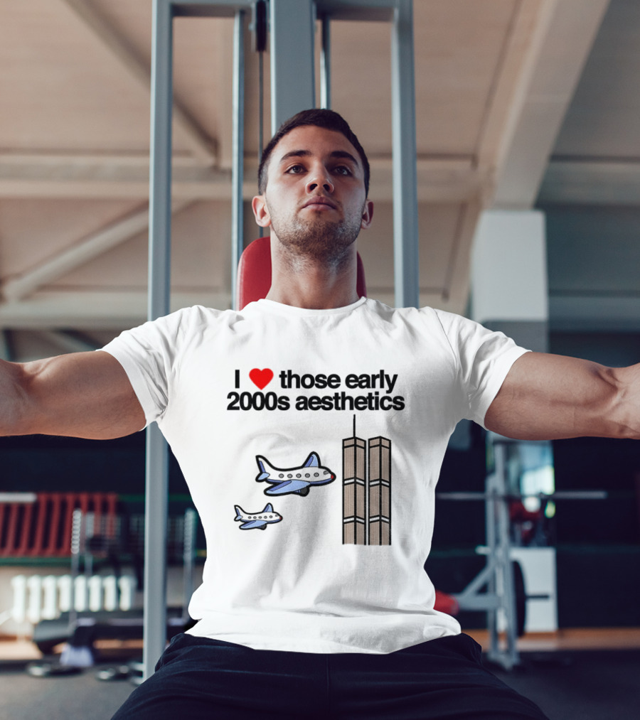 I Heart Those Early 2000s Aesthetics Airplanes World Trade Center Towers T-Shirt