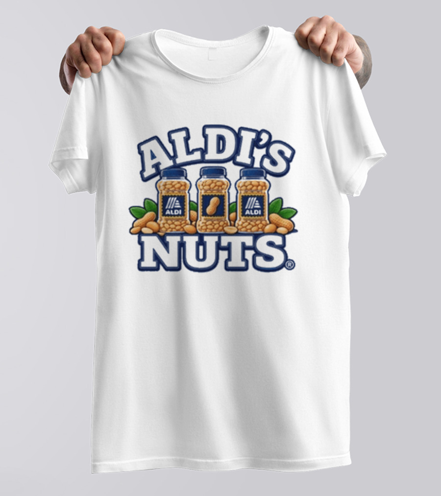Aldi's Nuts Peanut Jars And Leaves T-Shirt