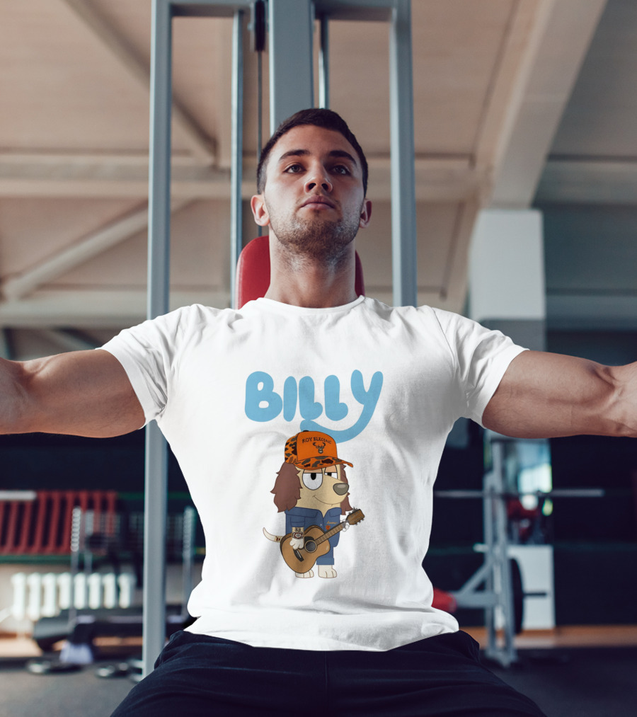 Billy Roy Electric Boomer Character With Guitar And Hat T-Shirt