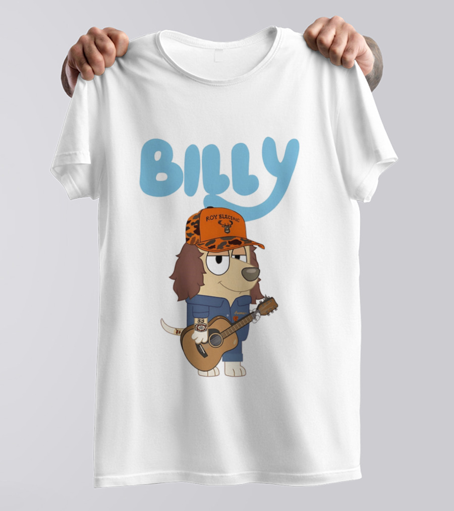 Billy Roy Electric Boomer Character With Guitar And Hat T-Shirt