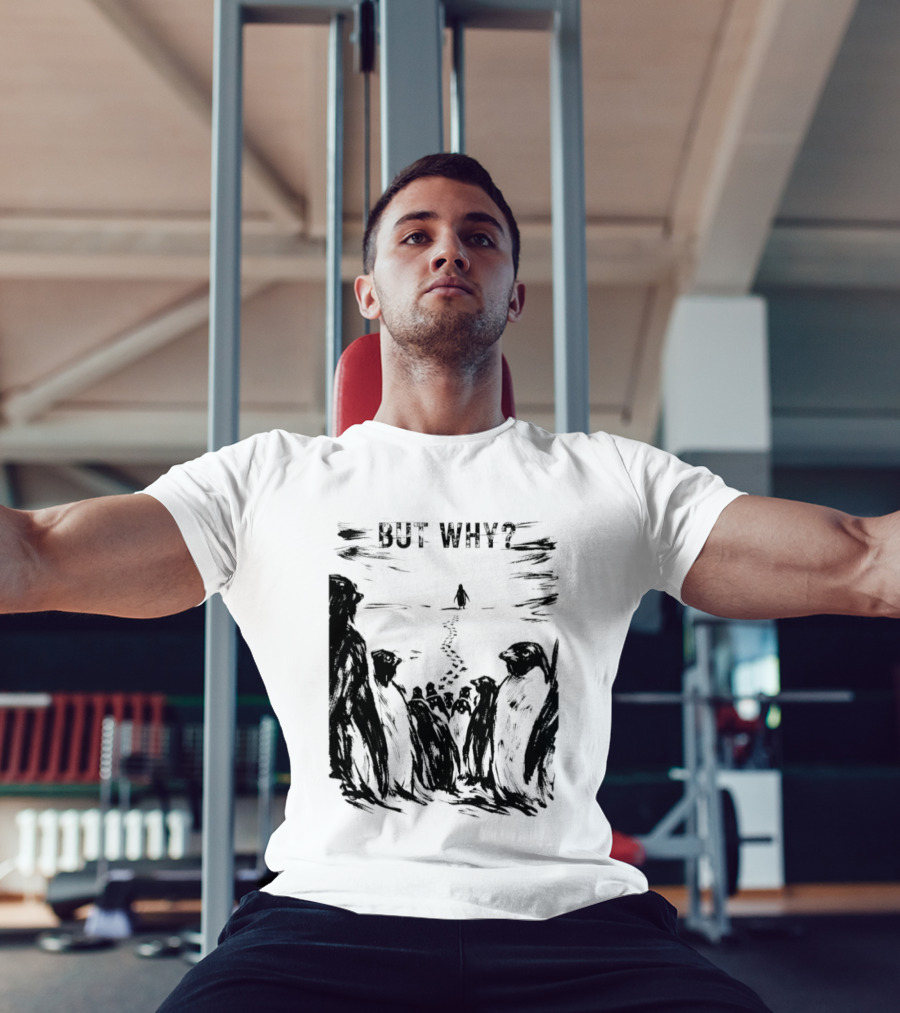 Nihilist Penguin But Why Snow Scene T-Shirt
