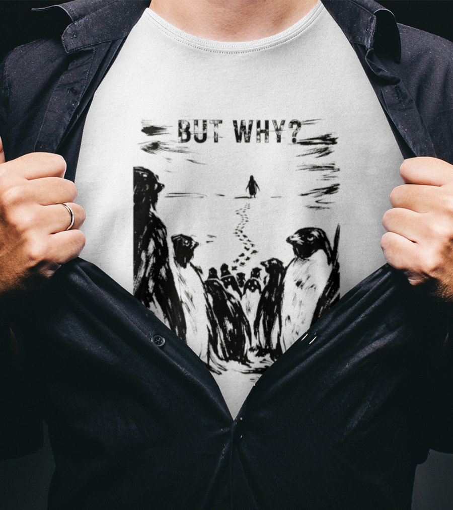 Nihilist Penguin But Why Snow Scene T-Shirt
