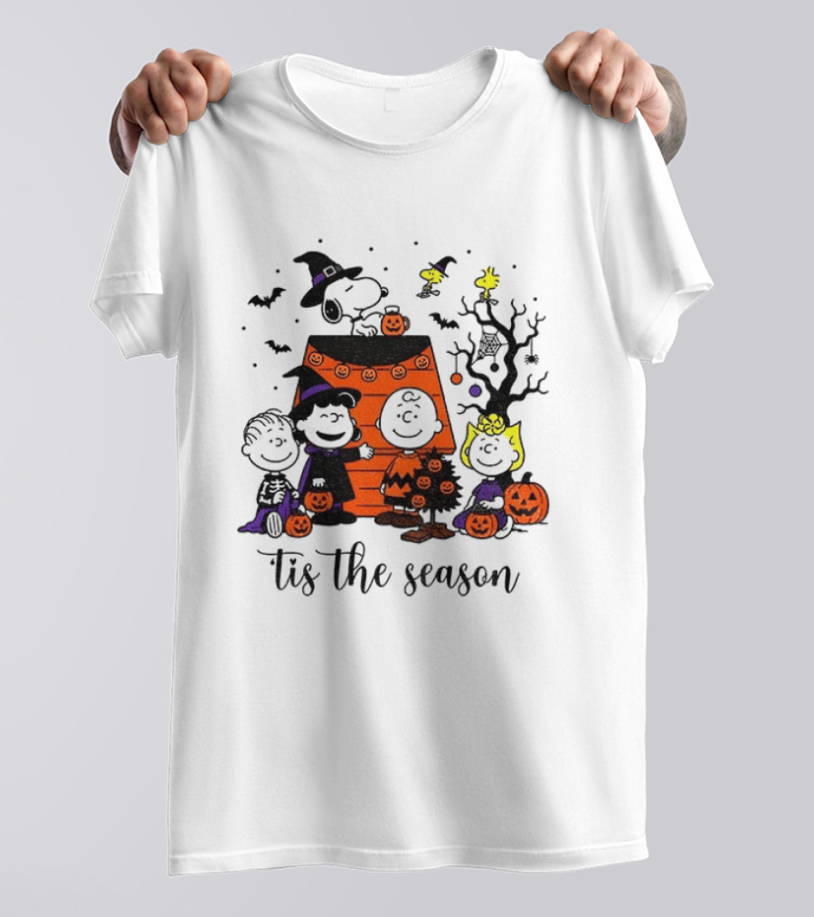Peanuts Halloween Tis The Season Snoopy Charlie Brown And Friends T-Shirt