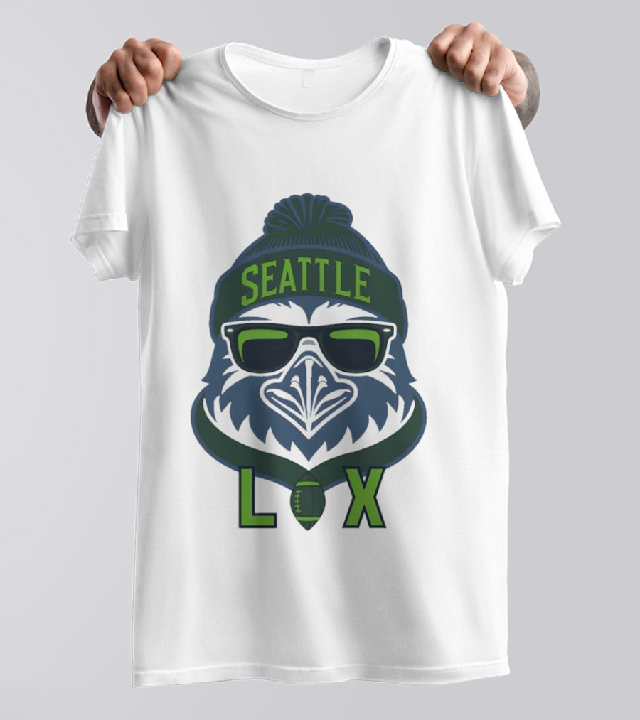 Seattle Seahawk LIX Game Day Beanie Sunglasses Football T-Shirt