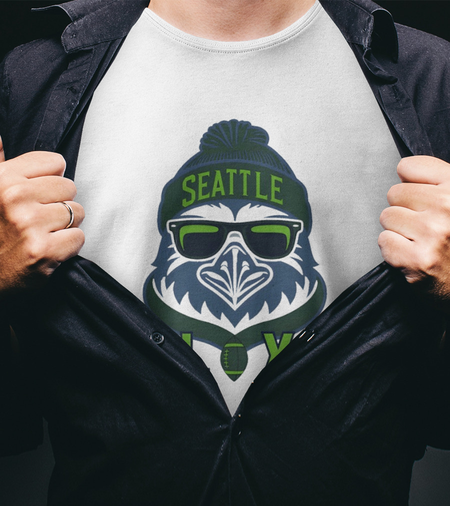 Seattle Seahawk LIX Game Day Beanie Sunglasses Football T-Shirt