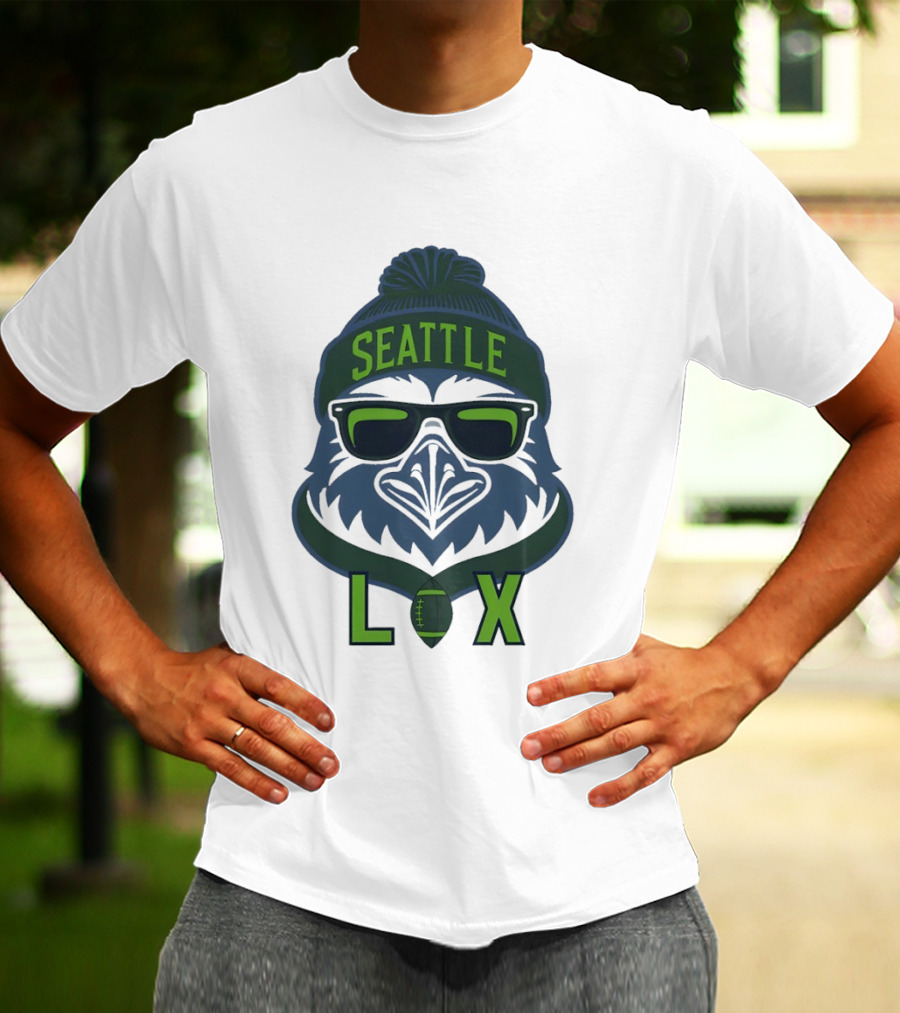 Seattle Seahawk LIX Game Day Beanie Sunglasses Football T-Shirt