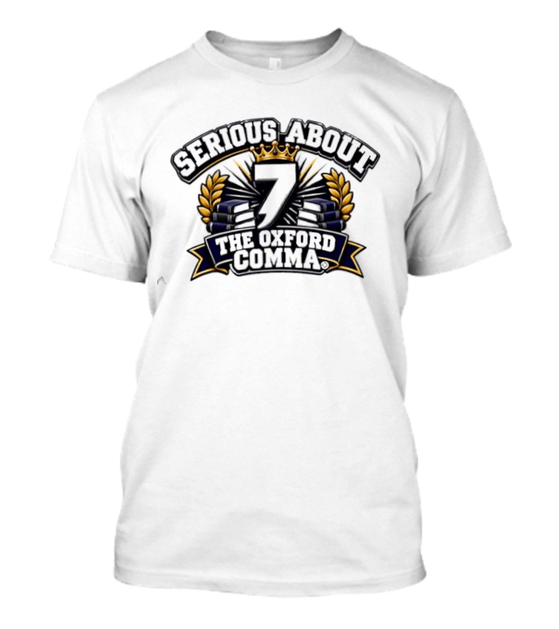 Serious About The Oxford Comma Crown Laurel Lightning T-Shirt