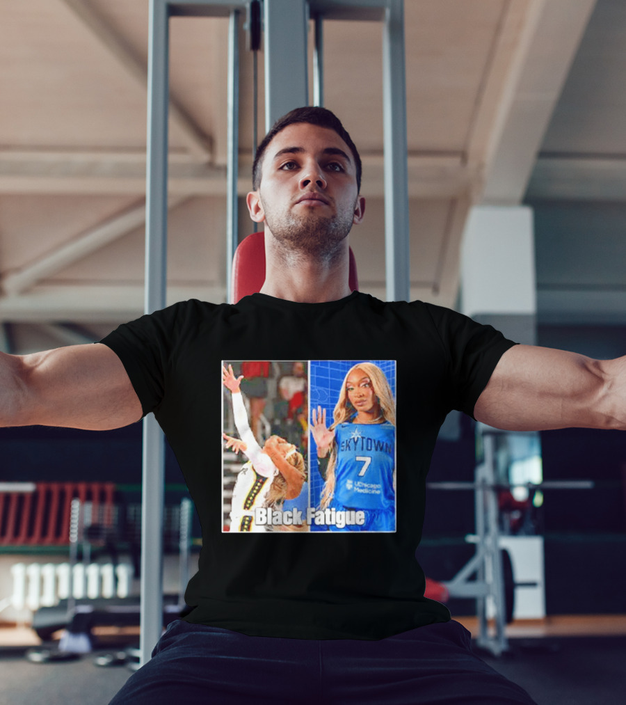 Skytown WNBA Black Fatigue Meme DiJonai Carrington Sophie Cunningham Hard Foul T-Shirt