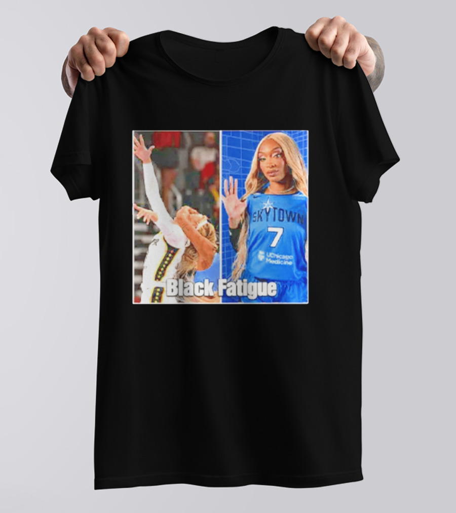 Skytown WNBA Black Fatigue Meme DiJonai Carrington Sophie Cunningham Hard Foul T-Shirt