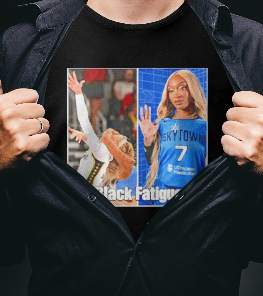 Skytown WNBA Black Fatigue Meme DiJonai Carrington Sophie Cunningham Hard Foul T-Shirt
