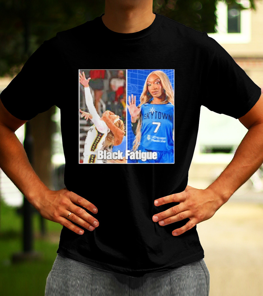 Skytown WNBA Black Fatigue Meme DiJonai Carrington Sophie Cunningham Hard Foul T-Shirt