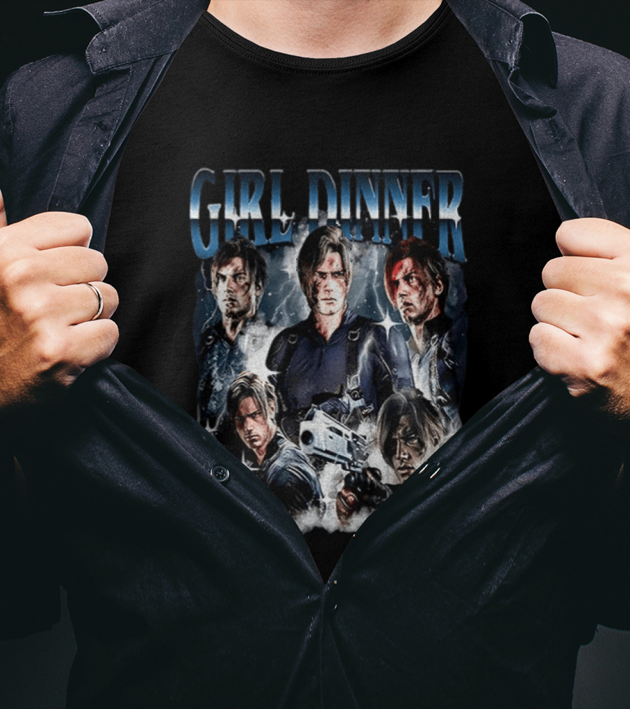 Leon Kennedy Girl Dinner Hero Collage T-Shirt