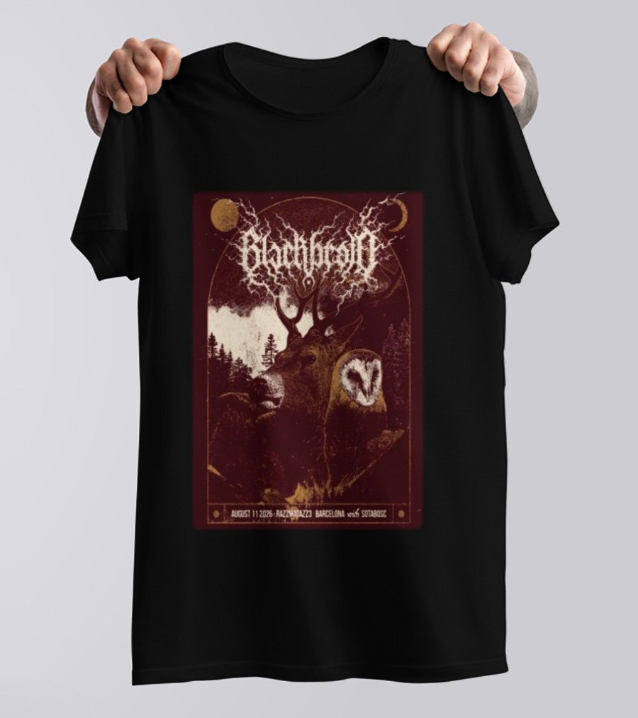Blackbraid August 11 2026 Razzmatazz 3 Barcelona With Sotabosc Deer Owl Moon T-Shirt