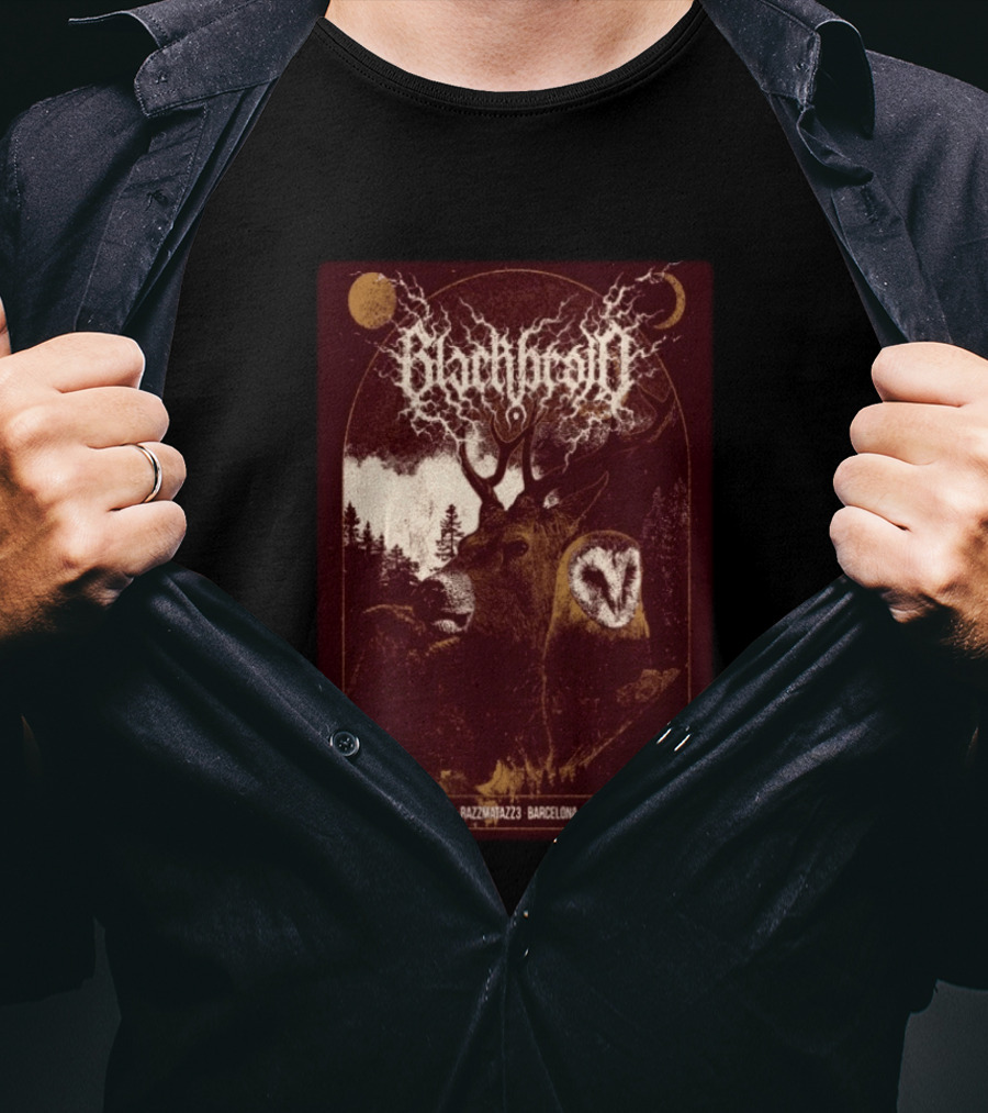 Blackbraid August 11 2026 Razzmatazz 3 Barcelona With Sotabosc Deer Owl Moon T-Shirt