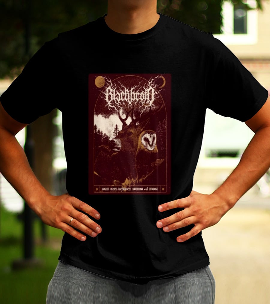 Blackbraid August 11 2026 Razzmatazz 3 Barcelona With Sotabosc Deer Owl Moon T-Shirt