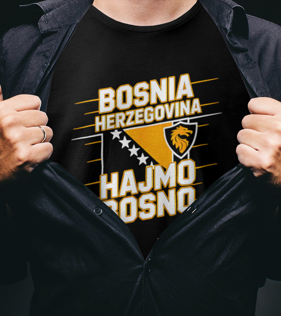 Bosnia Herzegovina Hajmo Bosno Crest And Stars T-Shirt