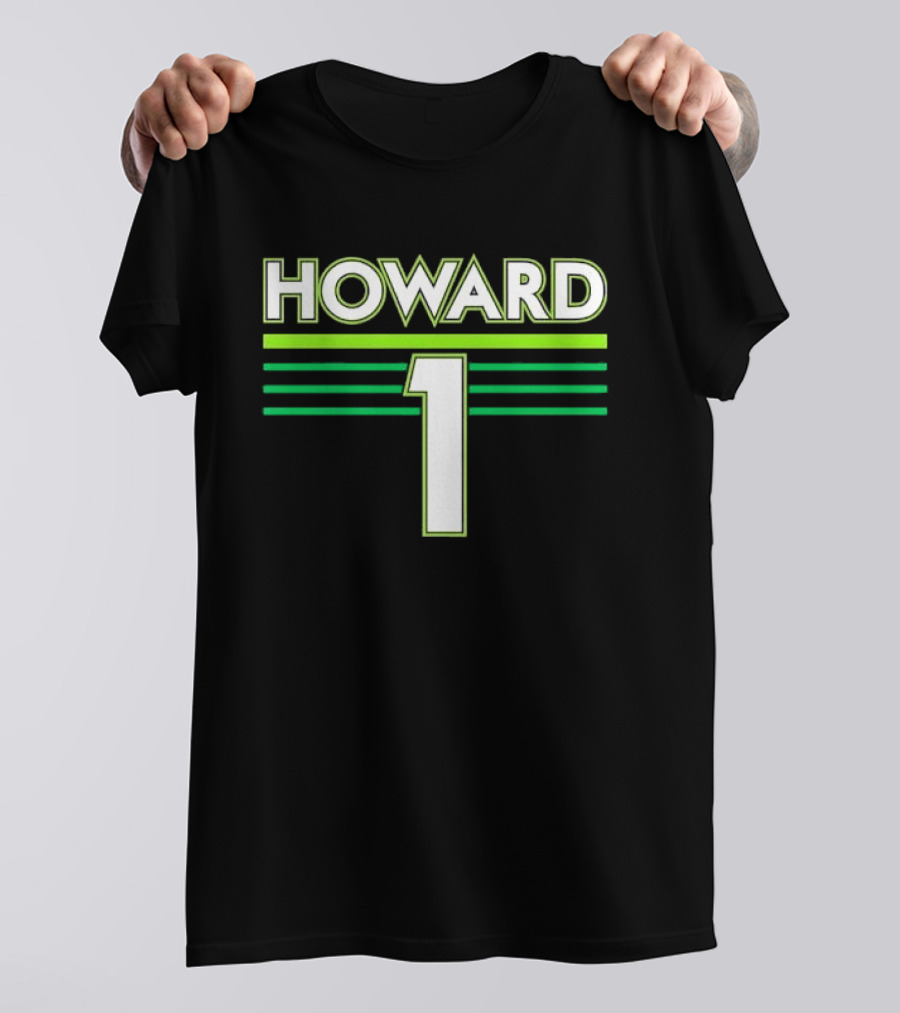 Howard 1 White Green Horizontal Stripes Sports Jersey T-Shirt