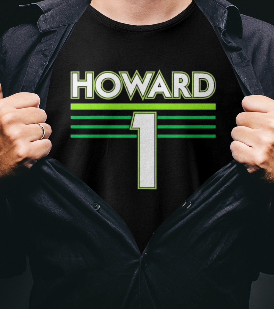 Howard 1 White Green Horizontal Stripes Sports Jersey T-Shirt
