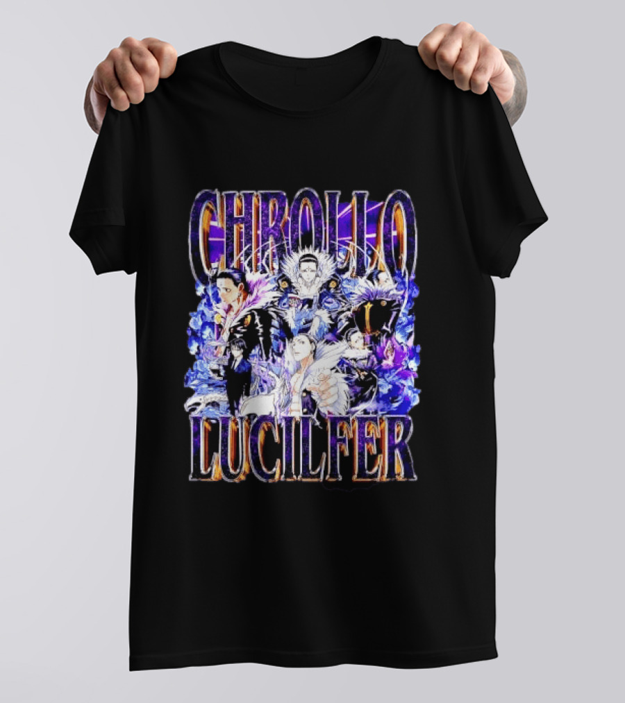Chrollo Lucilfer Multiple Poses Purple Aura Flames Bootleg Collage Anime Hunter X Hunter T T-Shirt