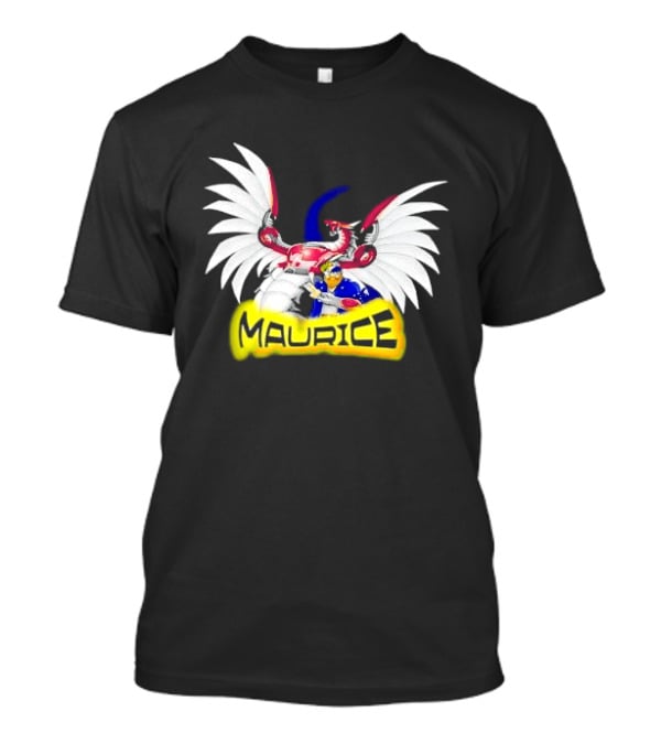 Maurice Cybernetic Dragon Winged Anime Duelist Trading Card Yellow T-Shirt