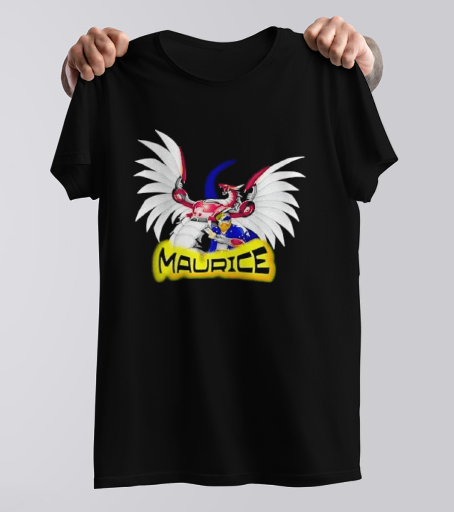 Maurice Cybernetic Dragon Winged Anime Duelist Trading Card Yellow T-Shirt
