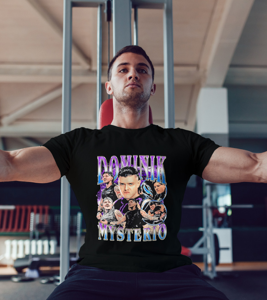 Dominik Mysterio Wrestler Photo Collage Metallic Gradient T-Shirt