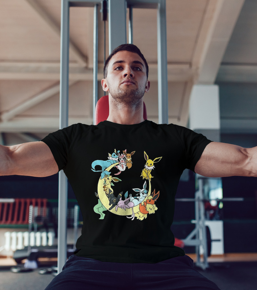 Eevee Evolutions Sylveon Umbreon Flareon Jolteon Vaporeon Espeon Leafeon Glaceon T-Shirt