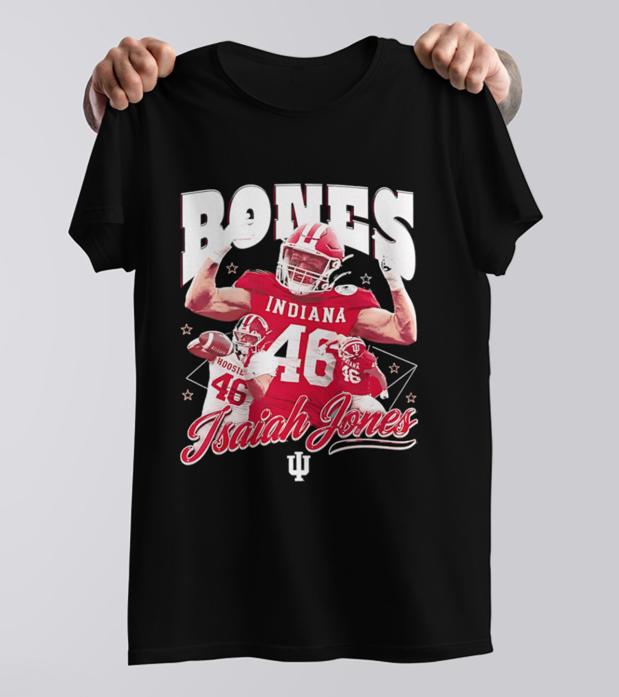 Isaiah Jones Indiana Hoosiers Football Bones 46 T-Shirt