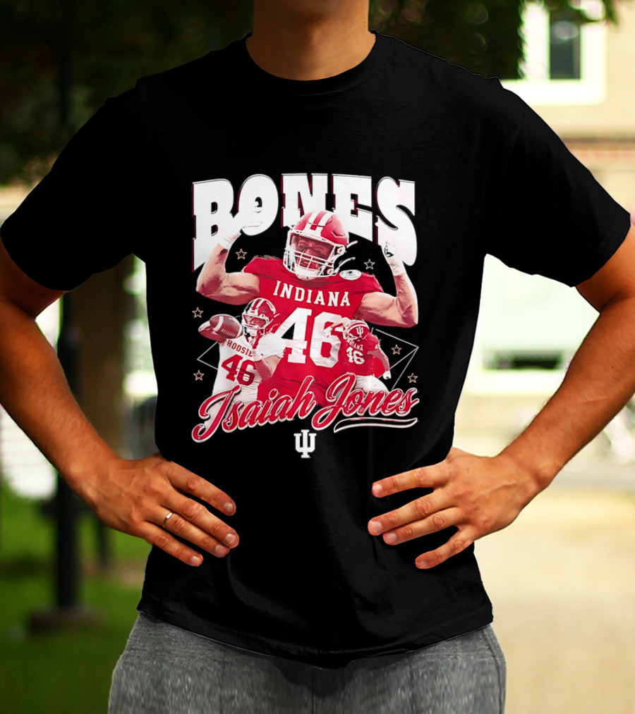 Isaiah Jones Indiana Hoosiers Football Bones 46 T-Shirt