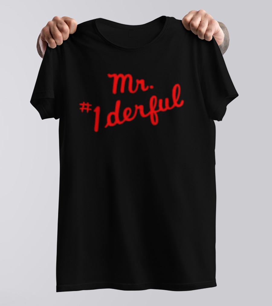 Mr 1derful Red Cursive Handwriting Script T-Shirt