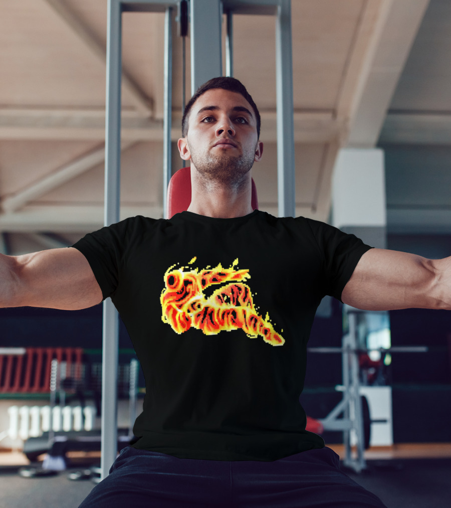 Fiery Waves Of Burning Flame Blaze In Yellow Orange Red Hues T-Shirt