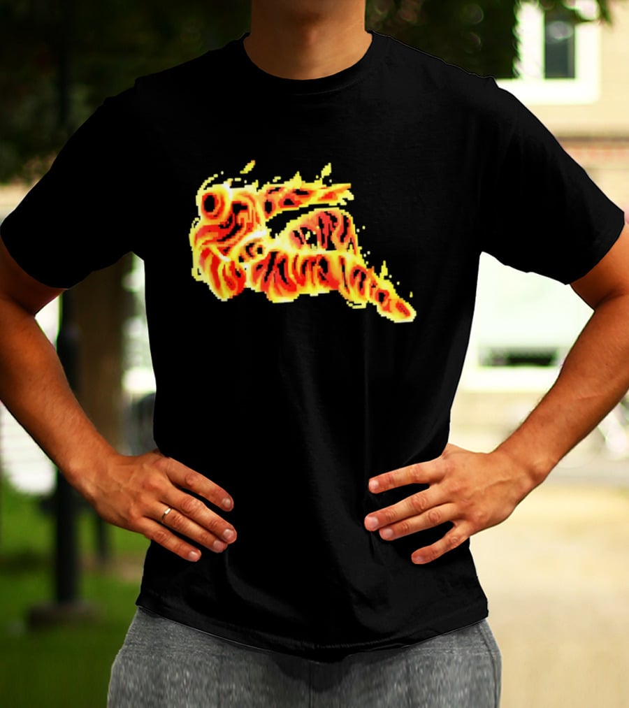 Fiery Waves Of Burning Flame Blaze In Yellow Orange Red Hues T-Shirt
