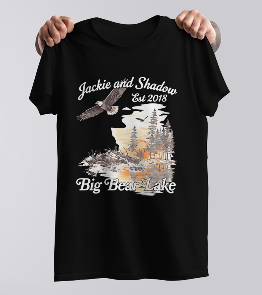 Jackie And Shadow Est 2018 Big Bear Lake Bald Eagles Family Scenic Nature T-Shirt