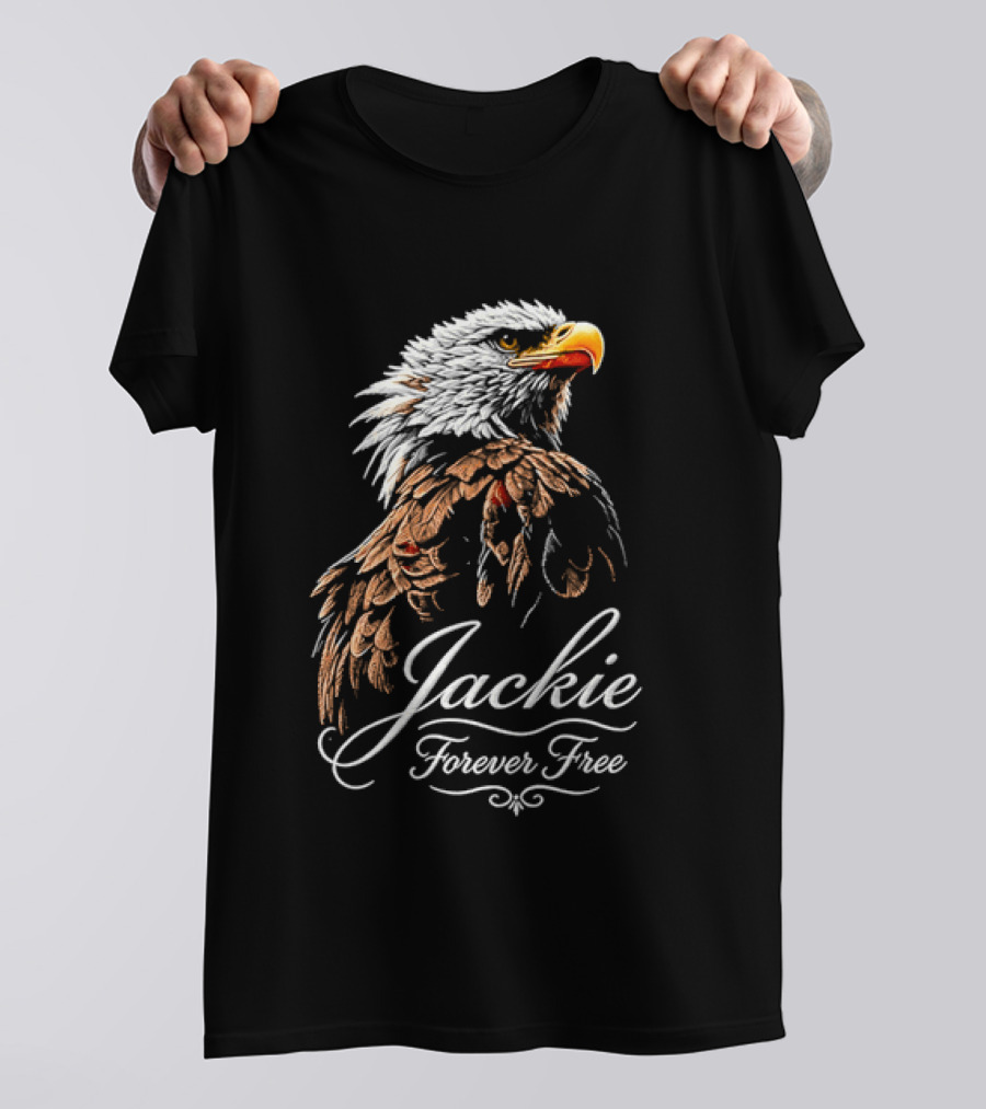 Jackie Forever Free Bald Eagle Detailed Feathers T-Shirt