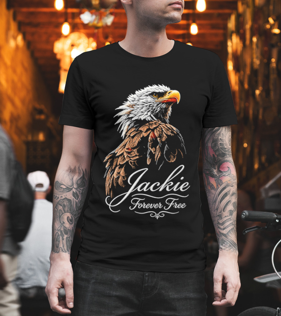Jackie Forever Free Bald Eagle Detailed Feathers T-Shirt