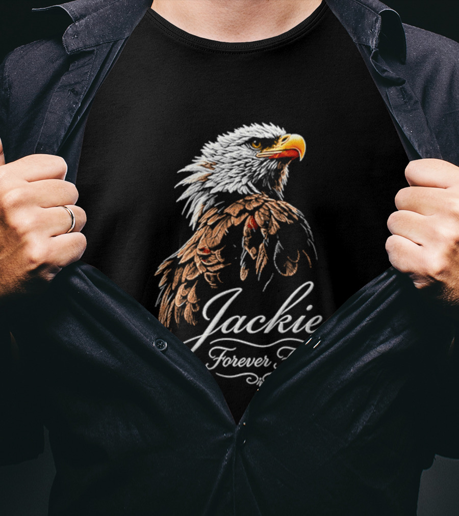 Jackie Forever Free Bald Eagle Detailed Feathers T-Shirt