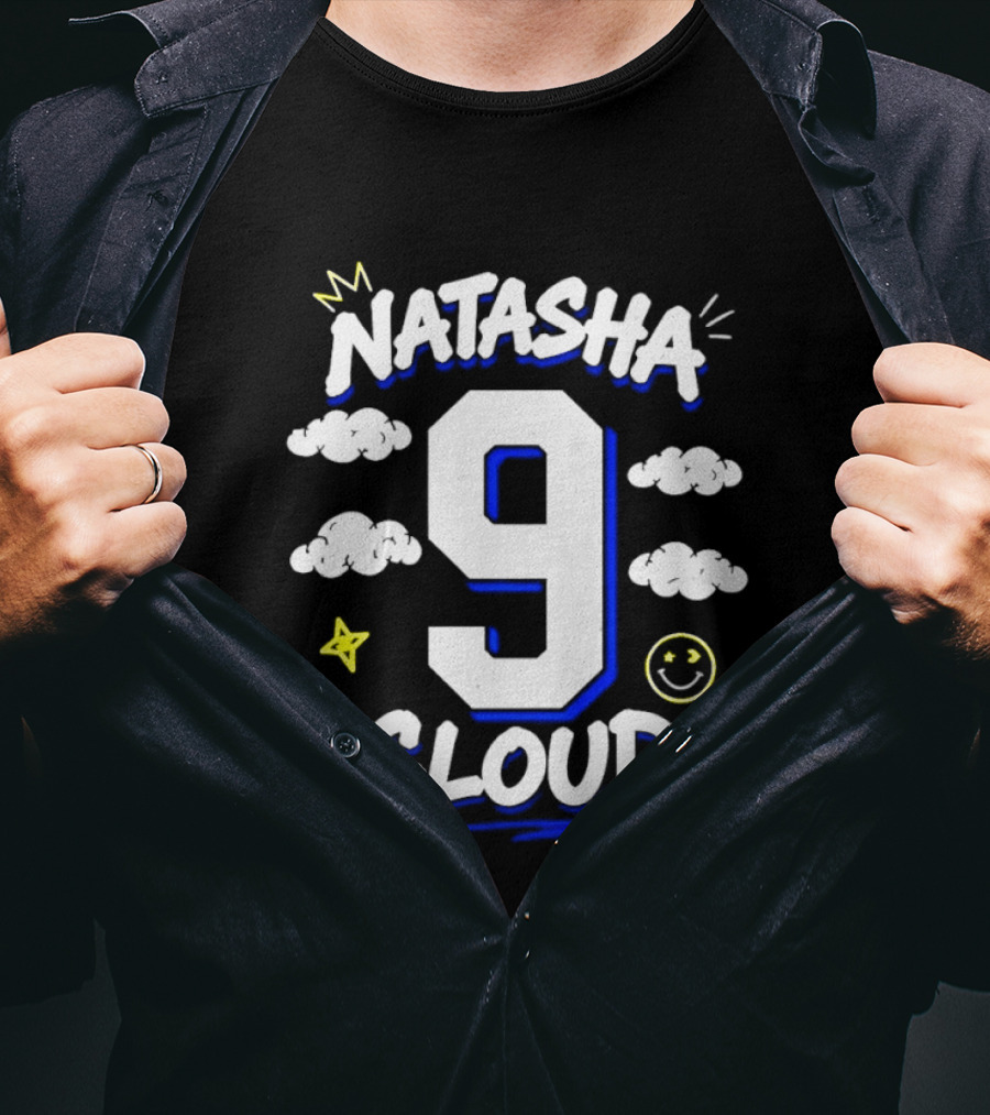Natasha Cloud 9 Chicago Sky 2026 Clouds Stars Smiley T-Shirt