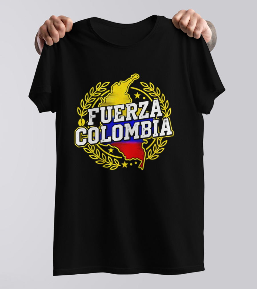 Fuerza Colombia Earthquake Relief Support Colombian Pride Map T-Shirt
