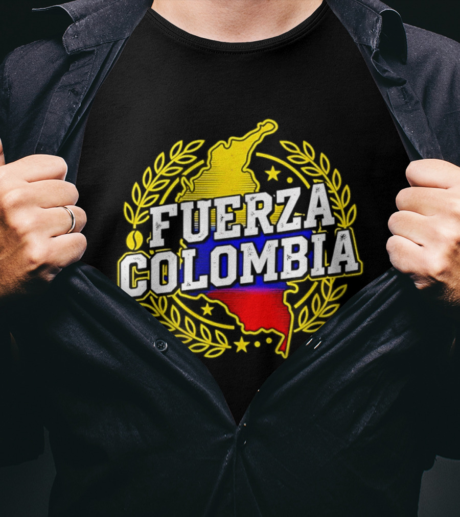 Fuerza Colombia Earthquake Relief Support Colombian Pride Map T-Shirt