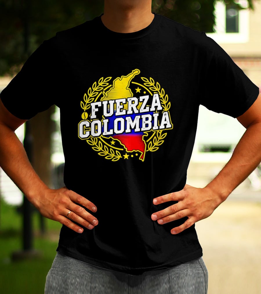Fuerza Colombia Earthquake Relief Support Colombian Pride Map T-Shirt