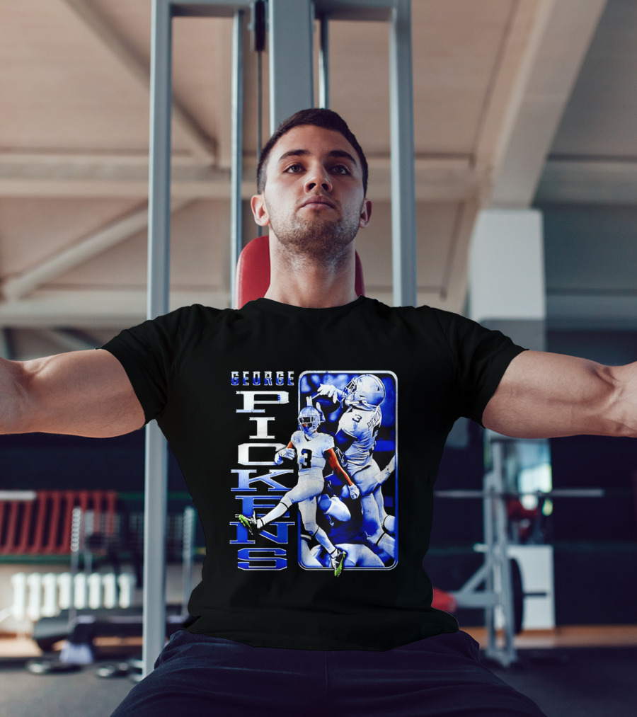 George Pickens Football Catching Collage Blue T-Shirt
