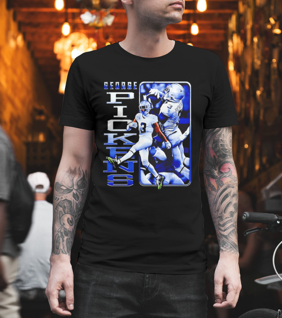 George Pickens Football Catching Collage Blue T-Shirt