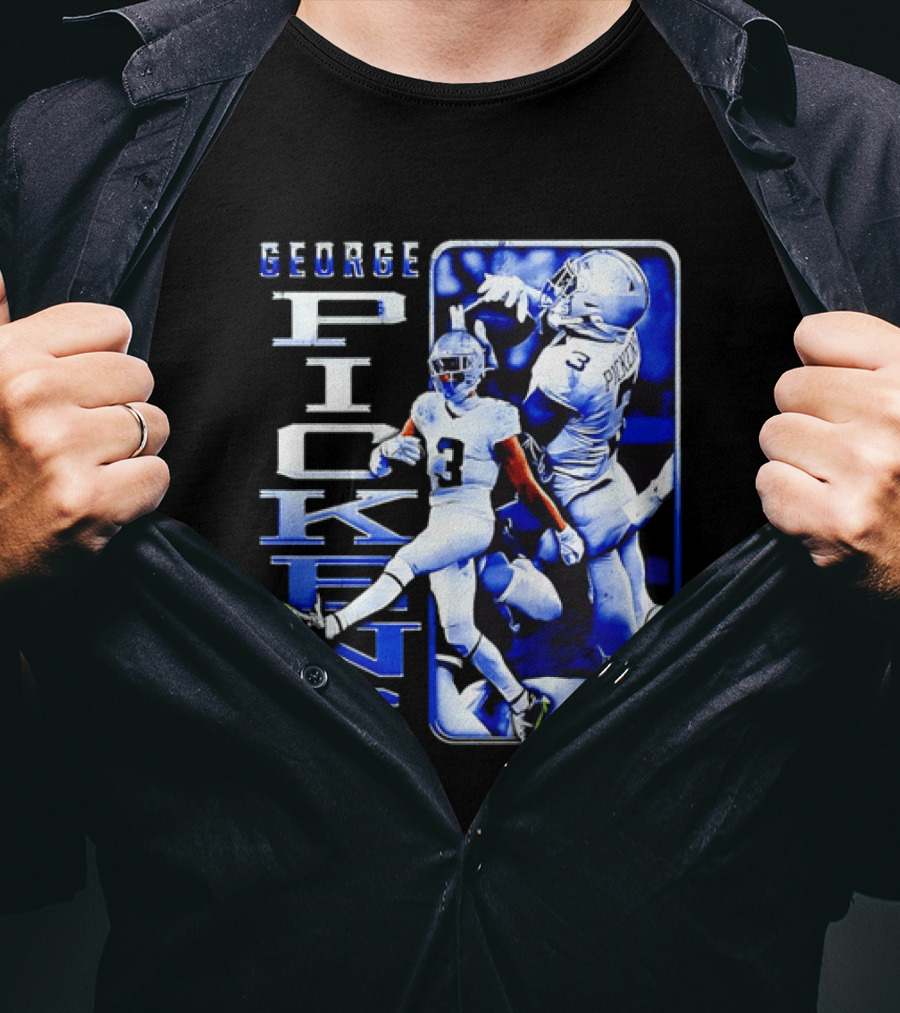 George Pickens Football Catching Collage Blue T-Shirt